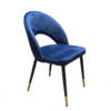 Kunststof terrasstoel met lattenstructuur en armleuningen - Blauw