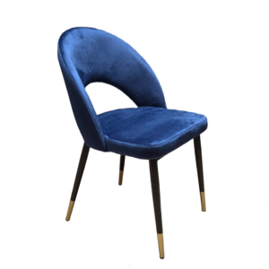 Kunststof terrasstoel met lattenstructuur en armleuningen - Blauw
